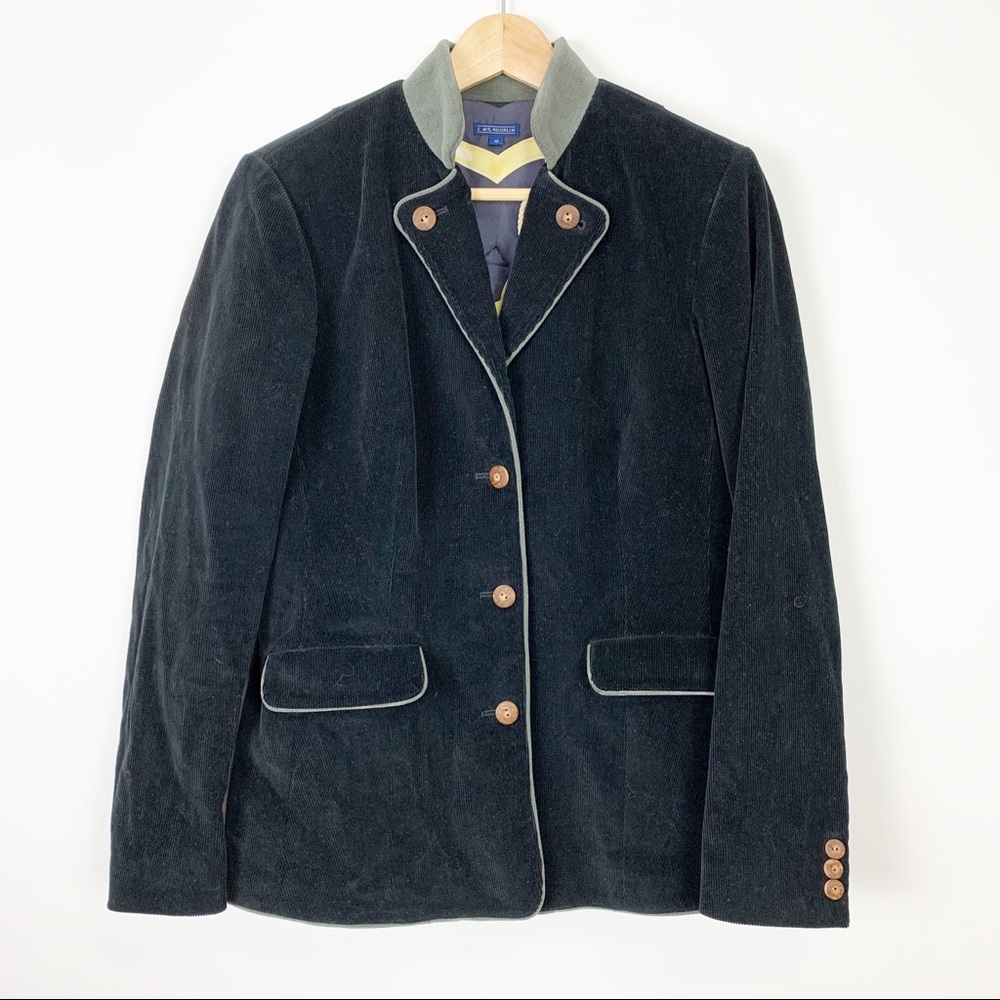 J McLaughlin Riding Blazer Black Corduroy 10